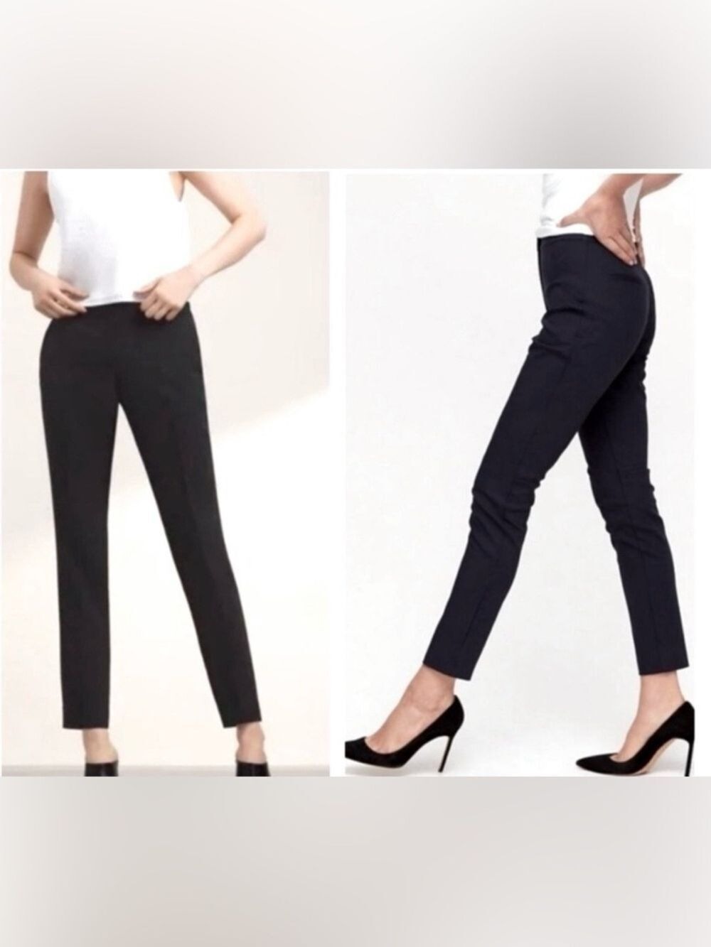 Babaton Aritzia women's Elliot Stretch Black Slim Cropped Ankle Pants Sz 10